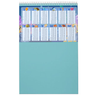 blue Multiplication Table 1-12 Cheat Sheet  Calendar