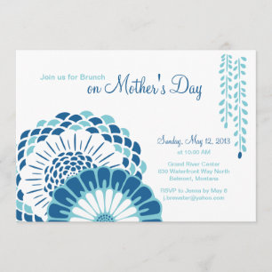 Blue Mum's Day 5x7 Invitations