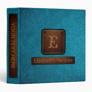 Blue (Munsell) Leather Elegant Monogram Binder