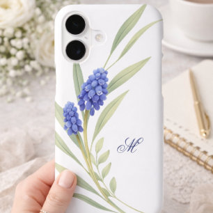 Blue Muscari Floral Elegant Minimal Botanical