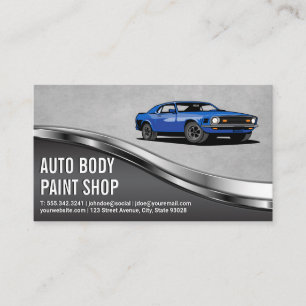 Blue Muscle Car   Auto Services Business Card