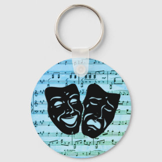 Blue Music Art Unites Theatre Masks  Keychain
