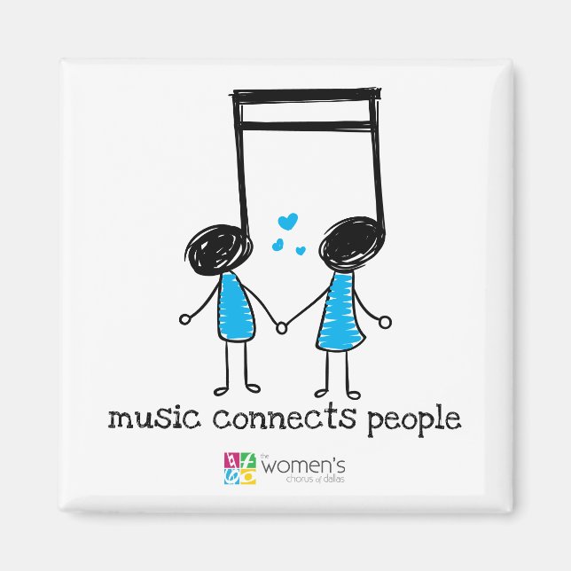 Blue Music Connects People Magnet (Front)