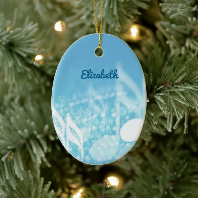 Blue Music Personalized Ceramic Ornament (Tree)