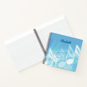 Blue Music Personalized Notebook
