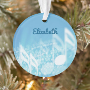 Blue Music Personalized Ornament