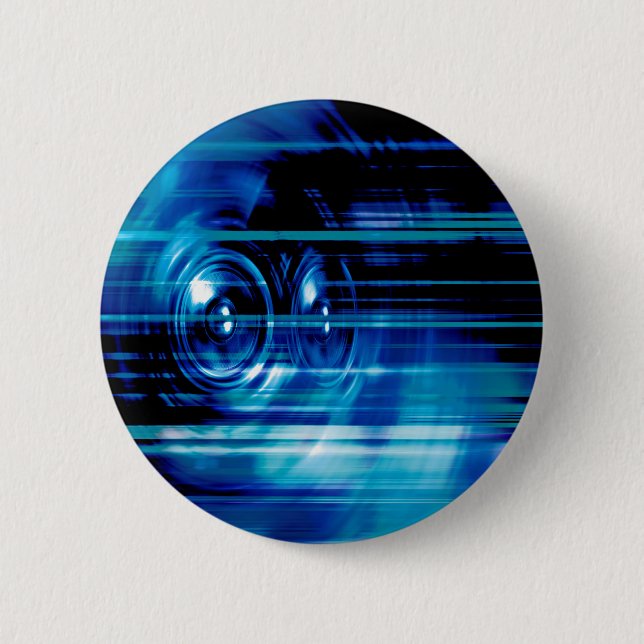 Blue music speakers 2 inch round button (Front)