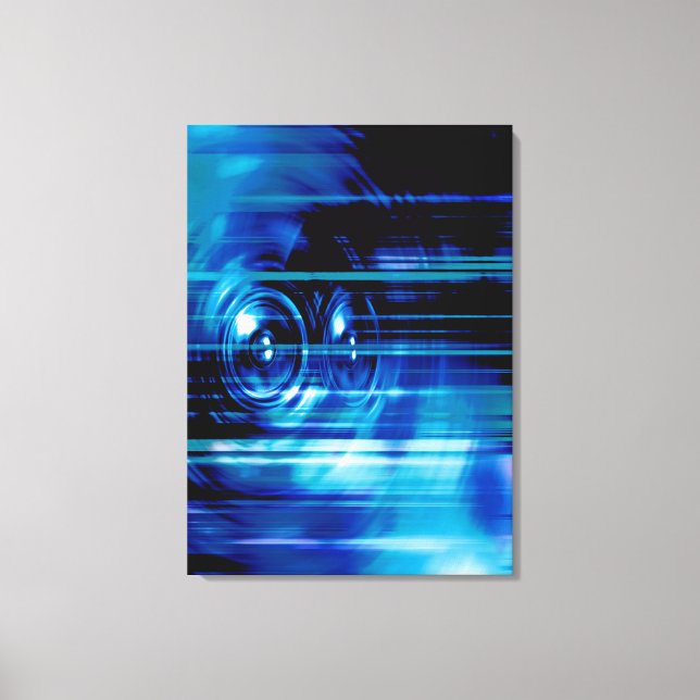 Blue music speakers canvas print (Front)