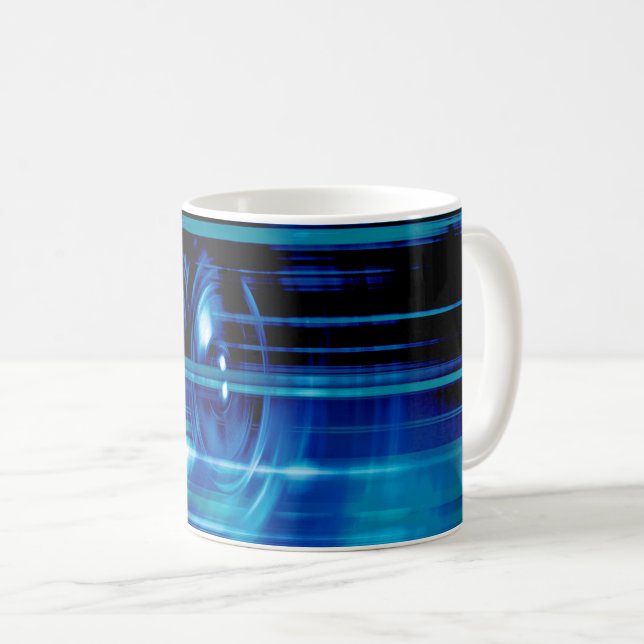 Blue music speakers coffee mug (Front Right)