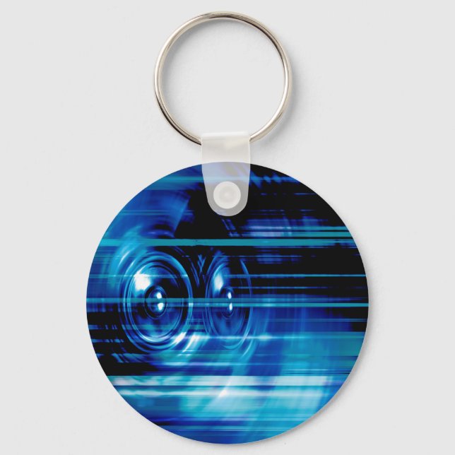 Blue music speakers keychain (Front)