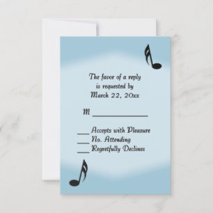 Blue Music Wedding RSVP Card