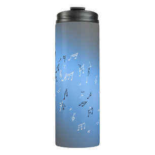 Blue Musical Notes in the Moonlight Thermal Tumbler