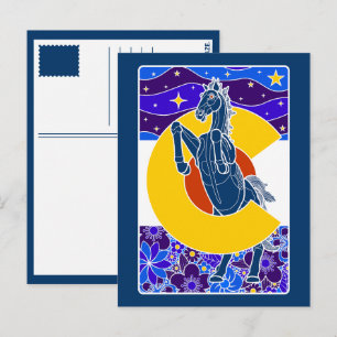 blue mustang of colorado postcard