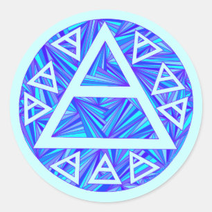 Blue Mystic Air Sign Symbol Plato Ancient Classic Round Sticker