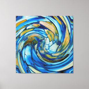 Blue N Gold Dolphin vs Eagle Canvas Print
