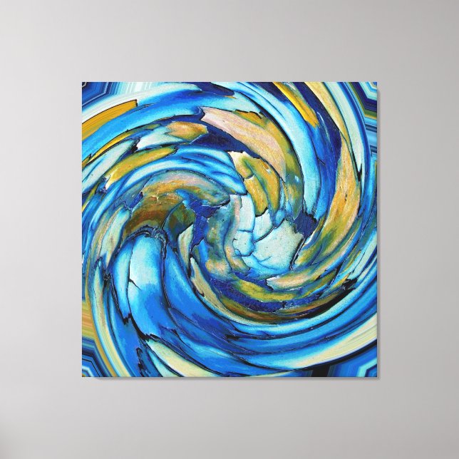 Blue N Gold Dolphin vs Eagle Canvas Print (Front)
