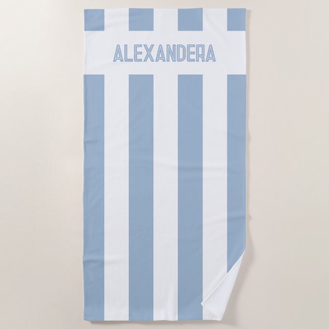 Blue Name Beach Bachelorette Bridesmaid  Beach Towel (Front)