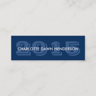 Blue name card graduation announcement class year