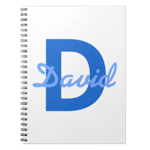 Blue Name & Monogram Notebook