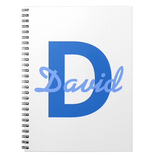 Blue Name & Monogram Notebook (Front)