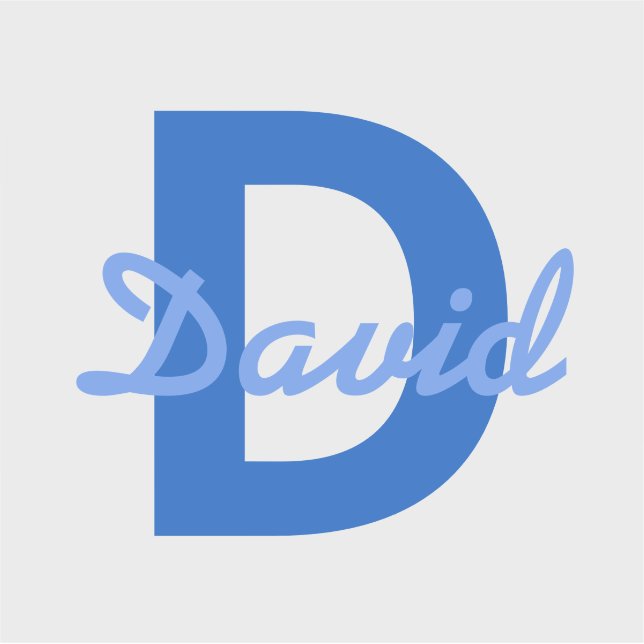 Blue Name & Monogram Sticker (Front)