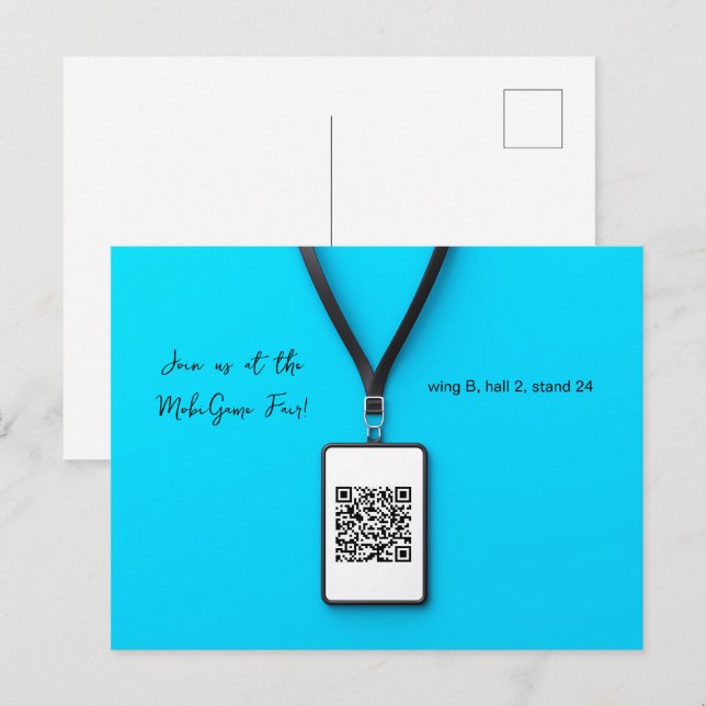 Blue Name Tag Fair Postcard (Front/Back)