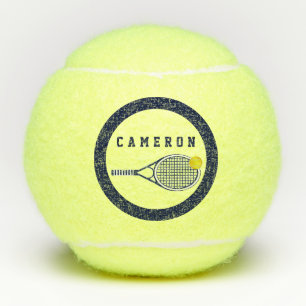 Blue Name Tennis Racquet Balls Monogram