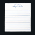 Blue Named Notes Lined Personalized Notepad<br><div class="desc">Add your text using the template form.</div>