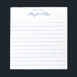 Blue Named Notes Lined Personalized  Notepad<br><div class="desc">Add  your text using the template form.</div>