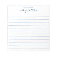 Blue Named Notes Lined Personalized  Notepad