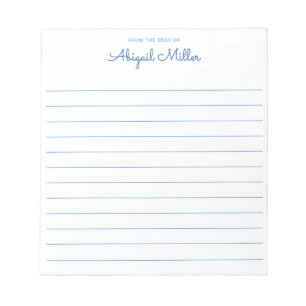 Blue Named Notes Lined Personalized  Notepad