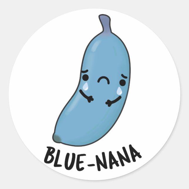 Blue-nana Funny Banana Pun  Classic Round Sticker (Front)
