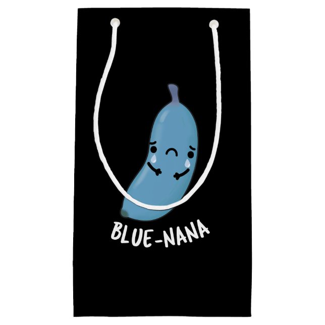 Blue-nana Funny Banana Pun Dark BG Small Gift Bag (Front)