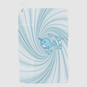 Blue Narwhal Golf Towel