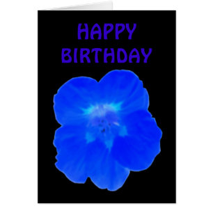 Blue Nasturtium Customizable Birthday Card