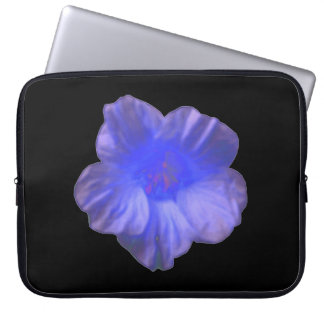 Blue Nasturtium Flower Laptop Bag