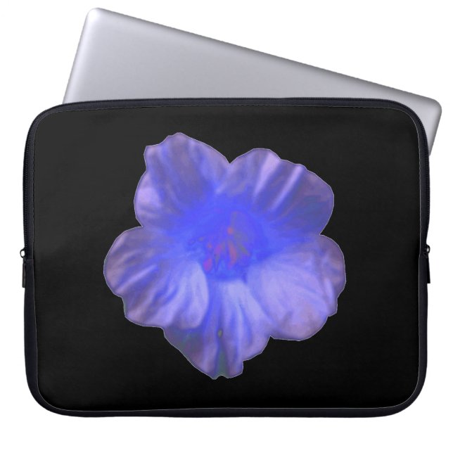 Blue Nasturtium Flower Laptop Bag (Front)