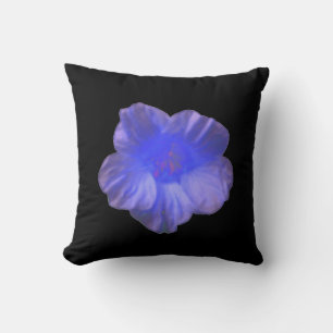 Blue Nasturtium Flower Pillow