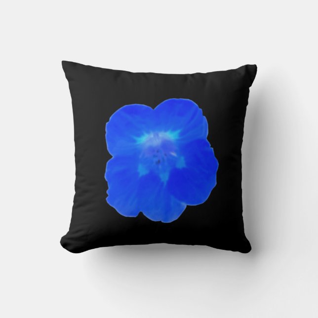 Blue Nasturtium Pillow (Front)
