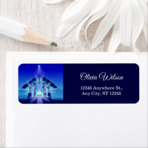 Blue Nativity Scene Christmas