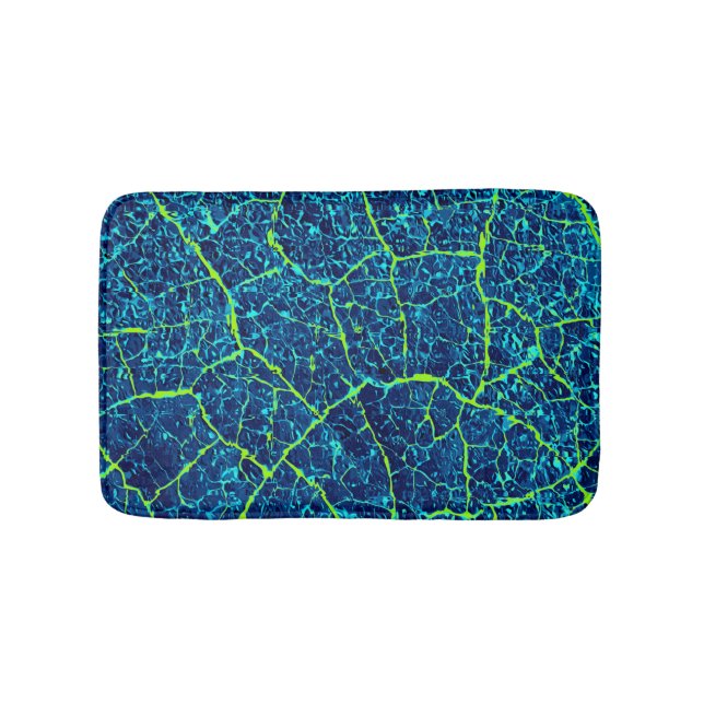 Blue Nature Abstract Pattern Bath Mat (Front)