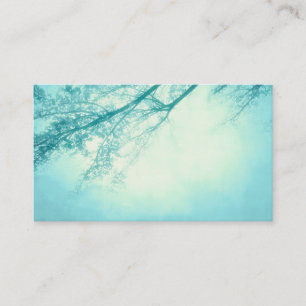 blue nature art custom business card template