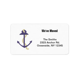 Blue Nautical Anchor Label