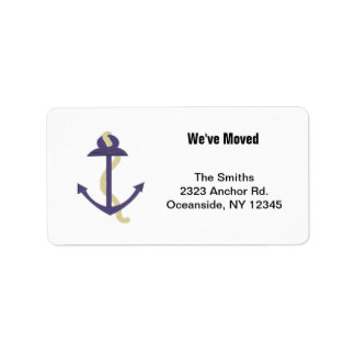 Blue Nautical Anchor Label