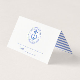 Blue Nautical Anchor   Wedding Table / Place Card