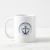 Blue Nautical Anchor yacht club boat marina name