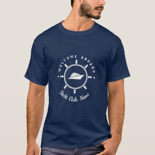 Blue Nautical Anchor yacht club boat marina Name T-Shirt