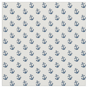 Blue Nautical Anchors Fabric