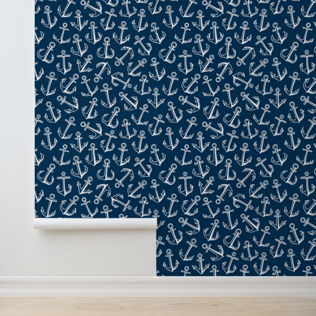 Blue Nautical Anchors Wallpaper (Application)