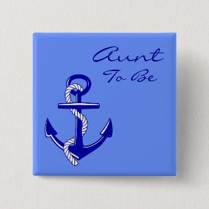 Blue Nautical Aunt To Be Anchor Pin